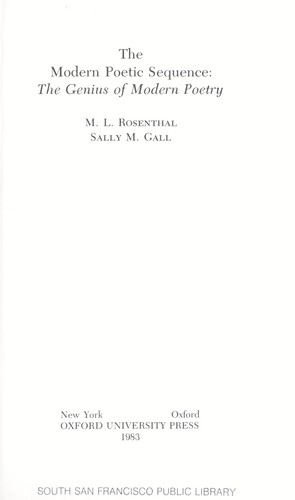The modern poetic sequence : the genius of modern poetry
