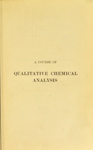Course of qualitative chemical analysis