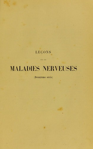 Le©ʹons sur les maladies nerveuses