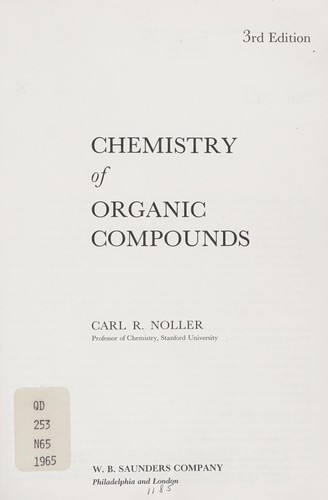 Chemistry of organic compounds