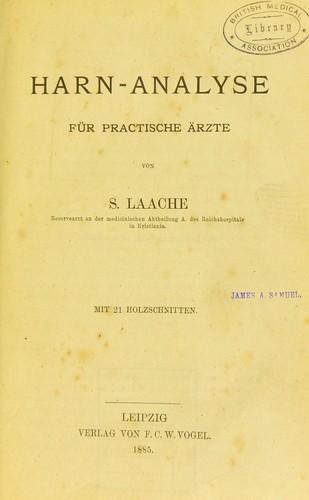 Harn-analyse für Practische Ärzte
