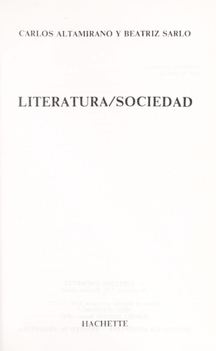 Literatura/sociedad
