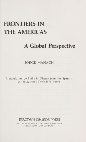 Frontiers in the Americas : a global perspective