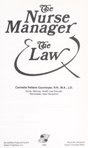 The nurse manager & the law