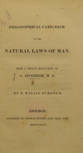 A philosophical catechism on the natural laws of man