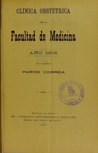 Cl©Ưnica Obst©♭trica de la Facultad de Medicina, a©ło 1905