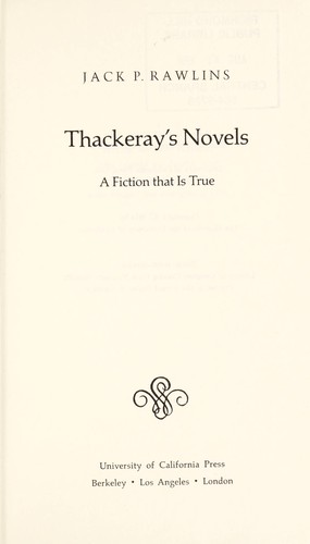 Thackeray's novels