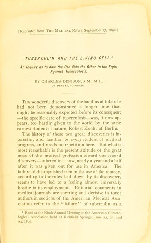 Tuberculin and the living cell