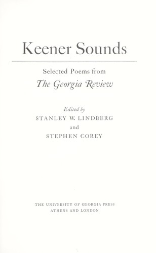 Keener sounds : selected poems from the Georgia review