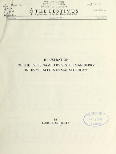 Illustration of the types named by S. Stillman Berry in his "leaflets in malacology"