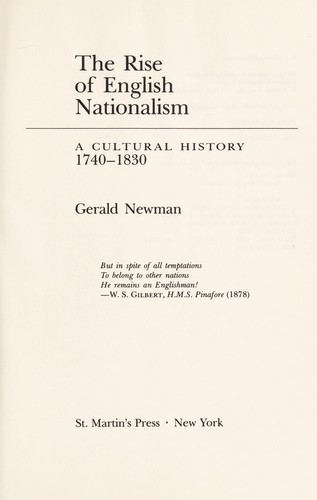 The rise of English nationalism : a cultural history, 1740-1830