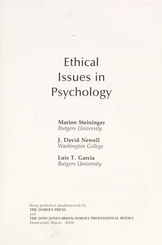 Ethical issues in psychology
