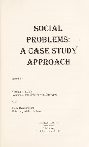 Social problems : a case study approach