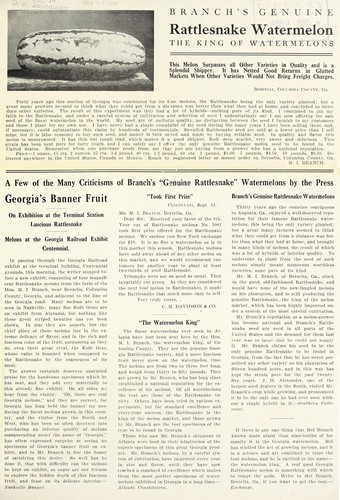 Branch's genuine rattlesnake watermelon