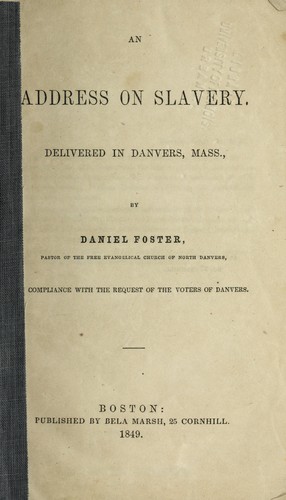 An address on slavery