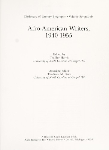 Afro-American writers, 1940-1955
