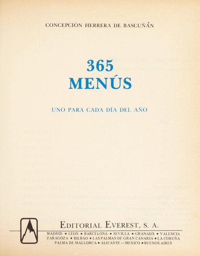 365 menús : uno para cada día del año
