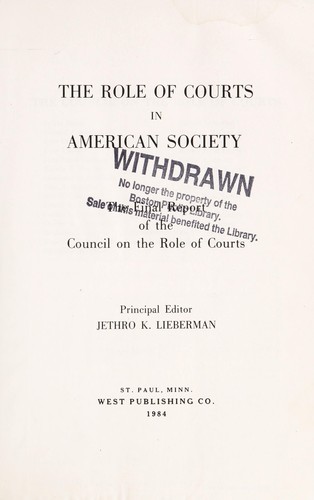 The Role of courts in American society