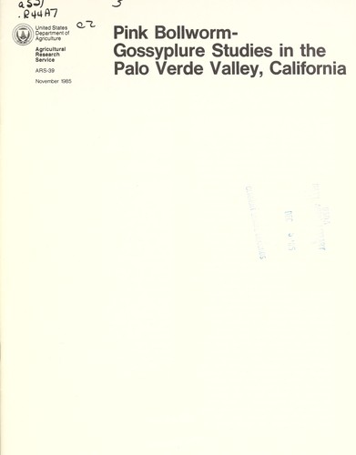 Pink bollworm-gossyplure studies in the Palo Verde Valley, California