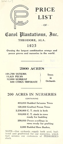 Price list of Carol Plantations Inc