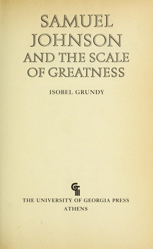 Samuel Johnson and the scale of greatness