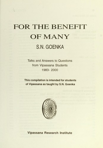 For the Benefit of Many