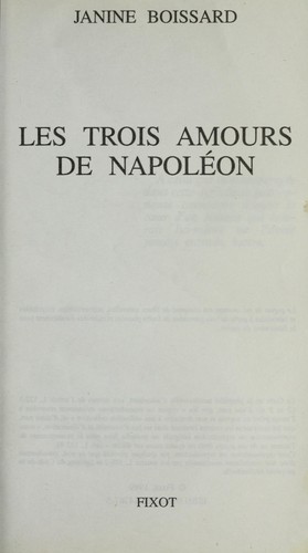 Les trois amours de Napole on