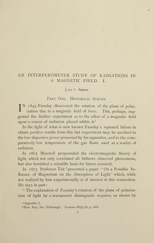 An interferometer study of radiations in a magnetic field