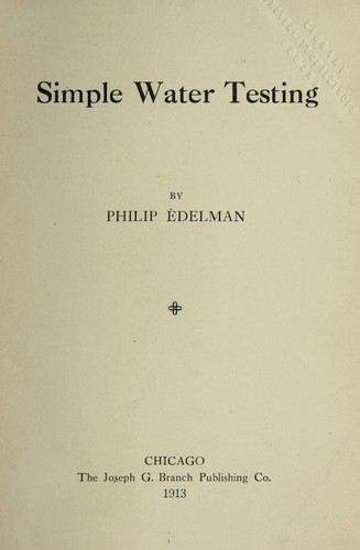 Simple water testing