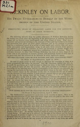 McKinley on labor