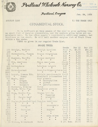 Surplus list to the trade only