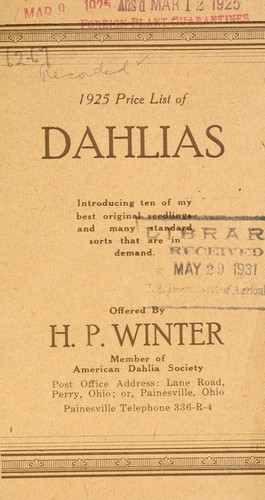 1925 price list of dahlias