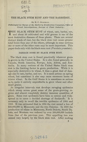 The black stem rust and the barberry