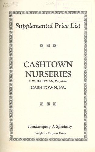 Supplemental price list