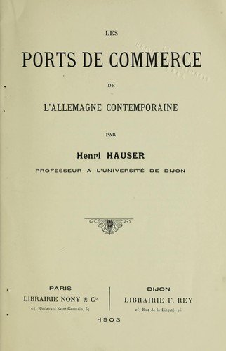 Les ports de commerce de L'Allemagne contemporaine