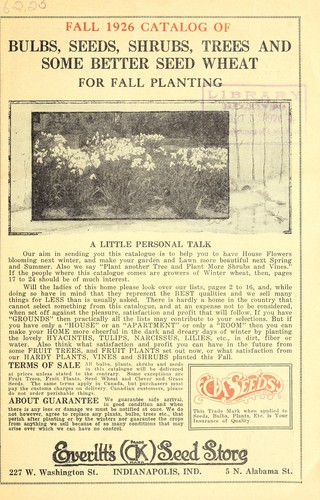 Fall 1926 catalog of bulbs, seeds, shrubs, trees and some better seed wheat for fall planting