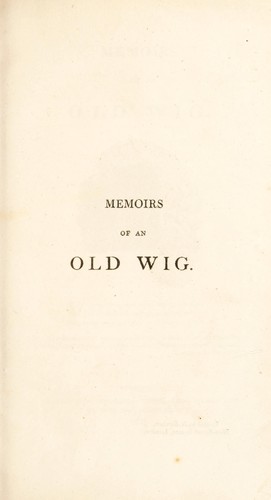 Memoirs of an old wig