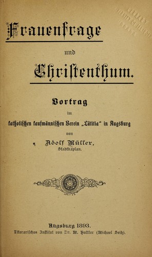 Frauenfrage und christenthum