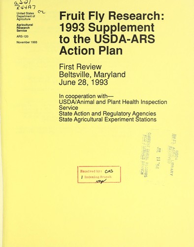 Fruit fly research: 1993 supplement to the USDA-ARS Action Plan
