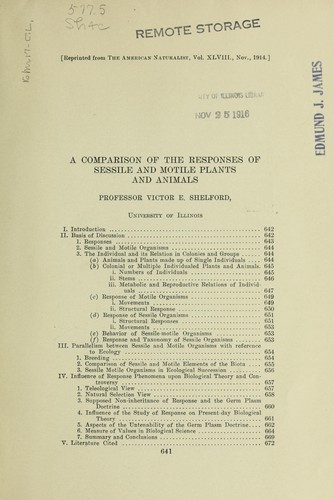 A Comparison of the Responses of Sessile and Motile Plants and Animals