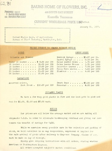 Current wholesale price list