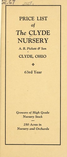 Price list of the Clyde Nursery, 63rd year