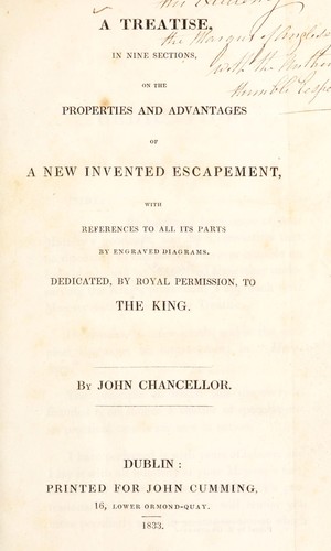 A treatise ... on the properties and advantages of a new invented escapement