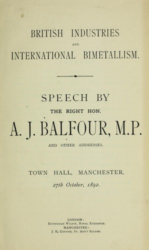 British industries and international bimetallism