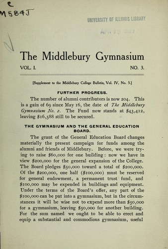 The Middlebury gymnasium