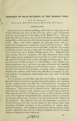 Progress of road building in the Middle West