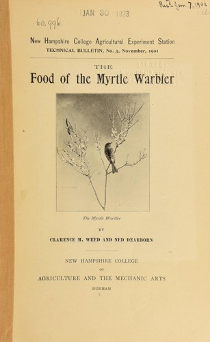 The food of the Myrtle warbler