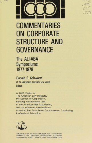 Commentaries on corporate structure and governance