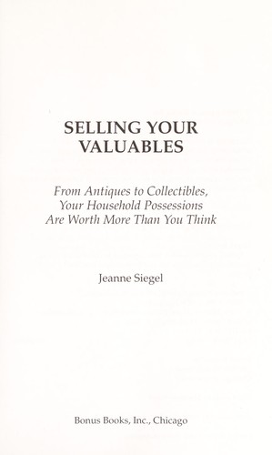 Selling your valuables