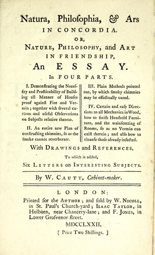 Natura, philosophia, & ars in concordia, or, Nature, philosophy, and art in friendship